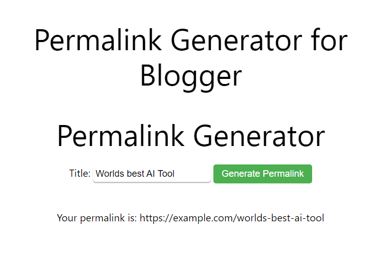 Permalink Generator for Blogger