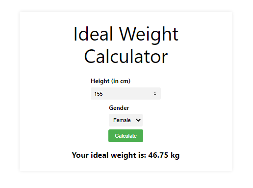 Online Ideal Weight Calculator Tool